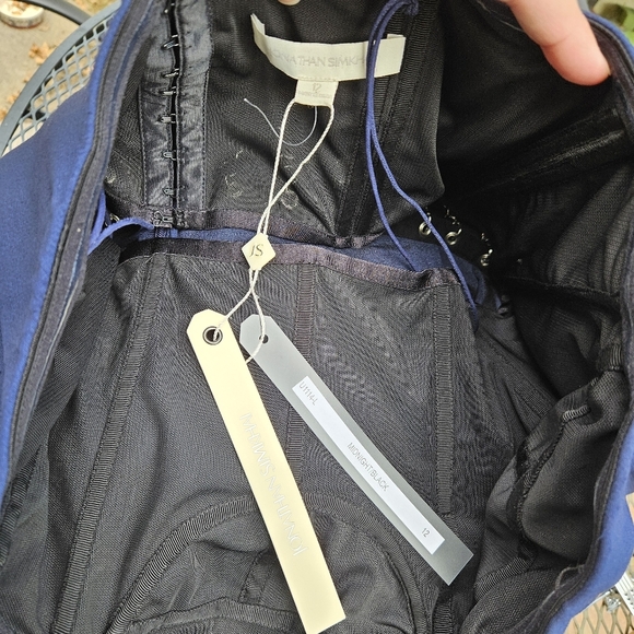 New with flaw Jonathan Simkhai grommet bustier maxi dress midnight size 12 - Picture 8 of 11